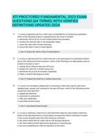 ATI PROCTORED FUNDAMENTAL 2023 EXAM QUESTIONS (64 TERMS) WITH VERIFIED DEFINITIONS UPDATED 2024