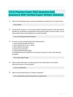 FCLE Practice Exam 2023 (practice test) Questions With Verified Expert  Written Solutions