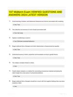 107 Midterm Exam VERIFIED QUESTIONS AND  ANSWERS 2024 LATEST  VERSION