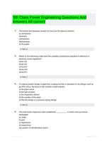 5th Class Power Engineering Questions And Answers All correct