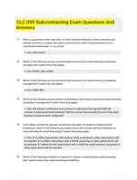 CLC 059 Subcontracting Exam Questions And Answers 