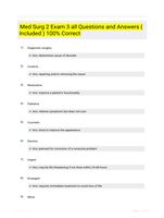 Med Surg 2 Exam 3 all Questions and Answers ( Included ) 100% Correct