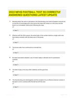 2022 NFHS FOOTBALL TEST 55 CORRECTLY ANSWERED QUESTIONS LATEST UPDATE