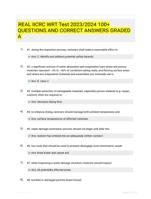  REAL IICRC WRT Test 2023/2024 100+ QUESTIONS AND  CORRECT ANSWERS GRADED A