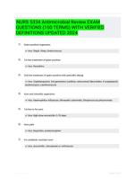 NURS 5334 Antimicrobial Review EXAM QUESTIONS (150 TERMS) WITH VERIFIED DEFINITIONS UPDATED 2024