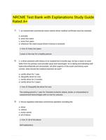 NRCME Test Bank with Explanations Study Guide Rated A+