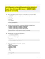 NCC Electronic Fetal Monitoring Certification Exam Questions and Answers (2022/2023) (Verified Answers)