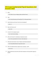 FPC Exam Fundamental Payroll Questions And Answers 2023