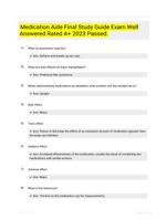 Medication Aide Final Study Guide Exam Well Answered Rated A+ 2023 Passed.