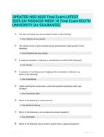 UPDATED NSG 6020 Final Exam LATEST 2023-24/ NSG6020 WEEK 10 Final Exam SOUTH UNIVERSITY |A+ GUARANTEE