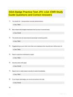 SIDA Badge Practice Test JFK -LGA -EWR Study Guide Questions and Correct Answers