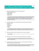 Health Insurance Florida 2-40 Practice Exam Questions #2 with Answers (latest Update 2023)