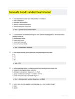 Servsafe Food Handler Examination