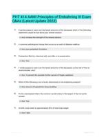 PHT 414 AAMI Principles of Embalming III Exam Q&As (Latest Update 2023)