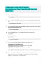 AD Banker Property and Casualty Comprehensive Exam Questions & Answers 2023/2024