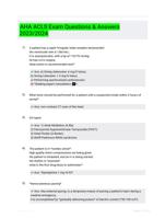 AHA ACLS Exam Questions & Answers 2023/2024