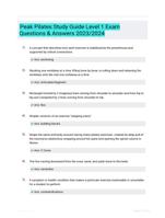 Peak Pilates Study Guide Level 1 Exam Questions & Answers 2023/2024