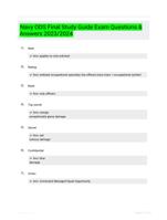 Navy ODS Final Study Guide Exam Questions & Answers 2023/2024