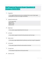 EMT National Registry Exam Questions & Answers 2023/2024