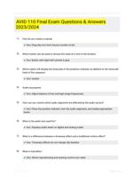 AVID 110 Final Exam Questions & Answers 2023/2024