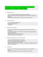 BSC3052 Conservation Biology FSU Exam 2 Questions & Answers 2023/2024