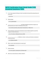 NPCE Certification Exam Study Guide (103) Answered Questions 100%