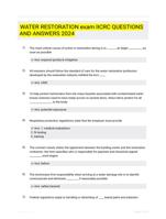 WATER RESTORATION exam IICRC QUESTIONS AND ANSWERS 2024