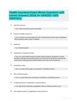 Health Insurance Exam-Illinois Questions with correct Answers 2024( A+ GRADED 100% VERIFIED).