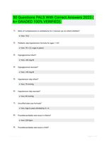 50 Questions PALS With Correct Answers 2023 ( A+ GRADED 100% VERIFIED).