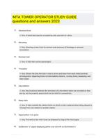 MTA TOWER OPERATOR STUDY GUIDE questions and answers 2023