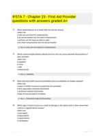 IFSTA 7 - Chapter 23 - First Aid Provider questions with answers graded A+