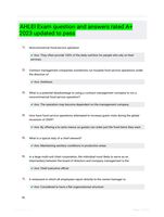 AHLEI Exam question and answers rated A+ 2023 updated to pass