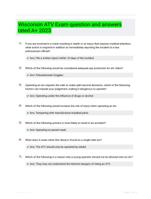 Wisconsin ATV Exam question and answers rated A+ 2023