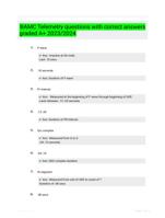 BAMC Telemetry questions with correct answers graded A+ 2023/2024