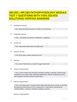 NR-283: | NR 283 PATHOPHYSIOLOGY MODULE TEST 1 QUESTIONS WITH 100% SOLVED SOLUTIONS| VERIFIED ANSWERS