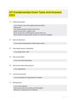 ATI Fundamentals Exam Tests And  Answers 2023