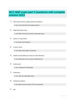 NCC NNP exam part 2 Questions with complete solution 2023