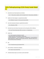 WGU Pathophysiology D236 Study Guide Rated A+