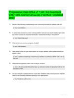 Progressive Care RN A v1 Test | 65 Questions with 100% Correct Answers | Verified | Updated 2023