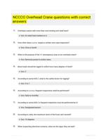 NCCCO Overhead Crane questions with correct answers