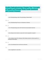 Porth's Pathophysiology Chapter One: Concepts of Health and Disease Study Guide Questions and Correct Answers