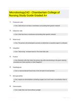 Microbiology242 - Chamberlain College of Nursing Study Guide Graded A+