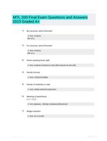 MTL 200 Final Exam Questions and Answers 2023 Graded A+