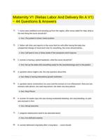 Maternity V1 (Relias Labor And Delivery Rn A V1) – 44 Questions & Answers