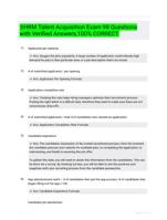 SHRM Talent Acquisition Exam 98 Questions with Verified Answers,100% CORRECT