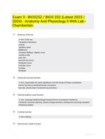 Exam 3 - BIOS252 / BIOS 252 (Latest 2023 / 2024) : Anatomy And Physiology II With Lab - Chamberlain