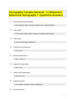 Sonography Canada (General) - 2 (Abdomen) - Abdominal Sonography 1: Questions/Answers