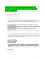 NUR2459/NUR 2459 RASMUSSEN MENTAL HEALTH EXAM 2  QUESTIONS AND ANSWERS (100% VERIFIED)