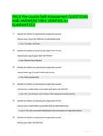 PALS Pre-course Self-Assessment QUESTIONS AND ANSWERS 100% VERIFIED A+ GUARANTEED