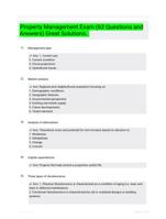 Property Management Exam (63 Questions and Answers) Great Solutions..